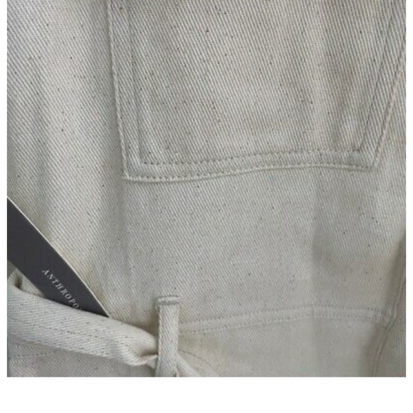 NWT ANTHRO MARE MARE ZOEY UTILITY MINI DRESS Tan Cream - Picture 8 of 12